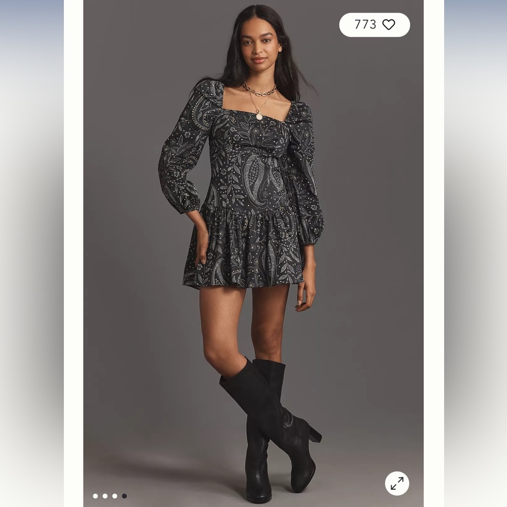 Maeve Black Long Sleeve Dress